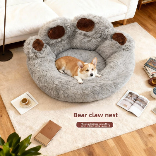 Soft Plush Bear Paw Pet House for Dogs and Cats