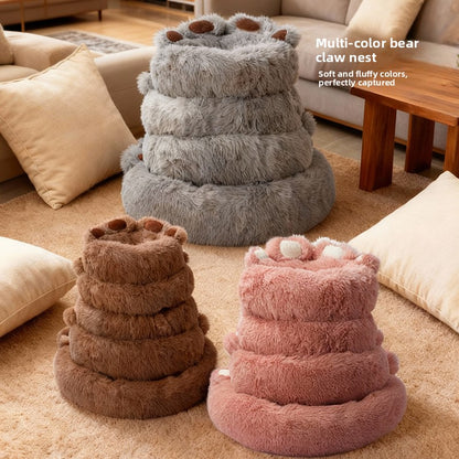 Soft Plush Bear Paw Pet House for Dogs and Cats