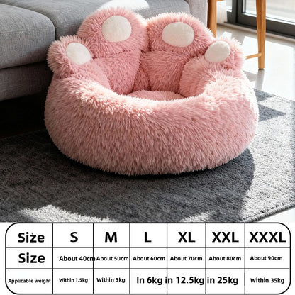 Soft Plush Bear Paw Pet House for Dogs and Cats