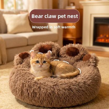 Soft Plush Bear Paw Pet House for Dogs and Cats